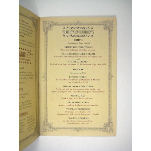 Steve Cohen Magician Chamber Magic Program Booklet Modern Conjuring - Picture 3 of 4